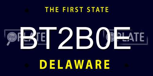 BT2B0E Delaware License Plate