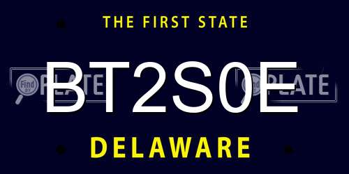 BT2S0E Delaware License Plate