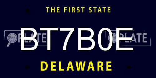 BT7B0E Delaware License Plate