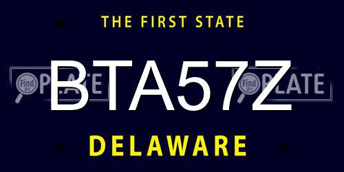 BTA57Z Delaware License Plate