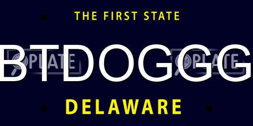 BTDOGGG Delaware License Plate