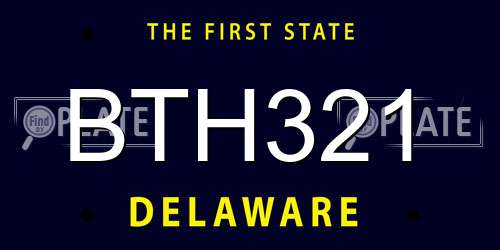 BTH321 Delaware License Plate