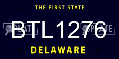 BTL1276 Delaware License Plate