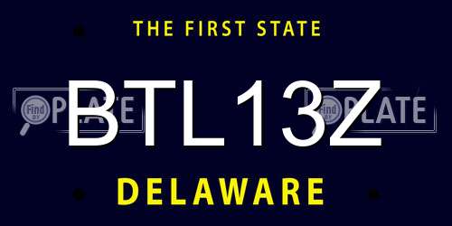 BTL13Z Delaware License Plate