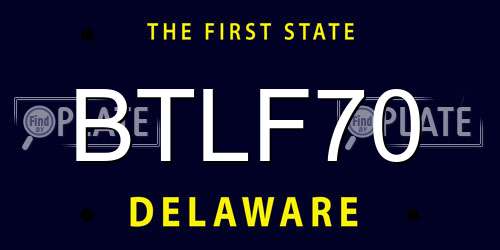 BTLF70 Delaware License Plate