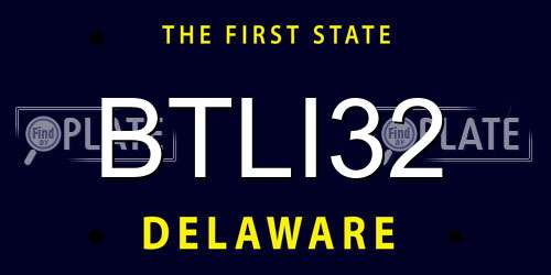 BTLI32 Delaware License Plate