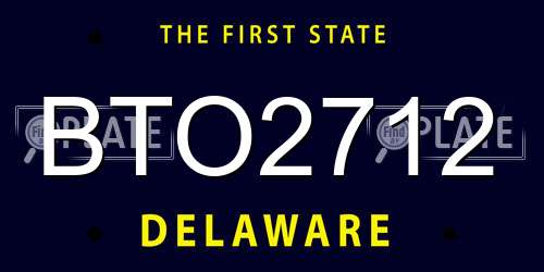 BTO2712 Delaware License Plate