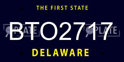BTO2717 Delaware License Plate