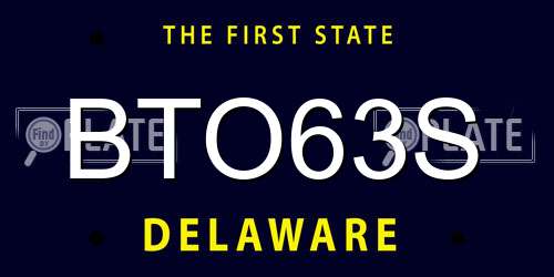 BTO63S Delaware License Plate