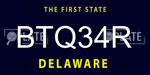 BTQ34R Delaware License Plate