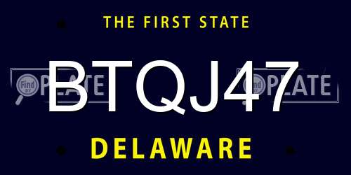 BTQJ47 Delaware License Plate