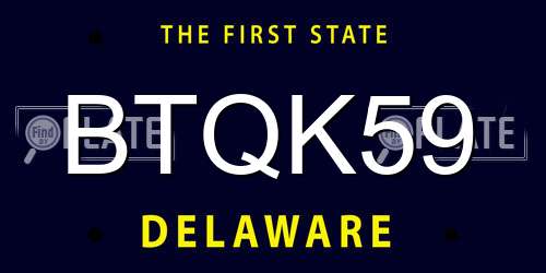 BTQK59 Delaware License Plate