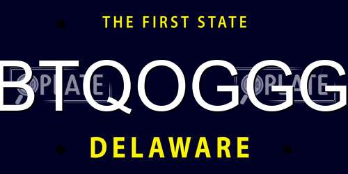 BTQOGGG Delaware License Plate