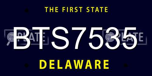 BTS7535 Delaware License Plate