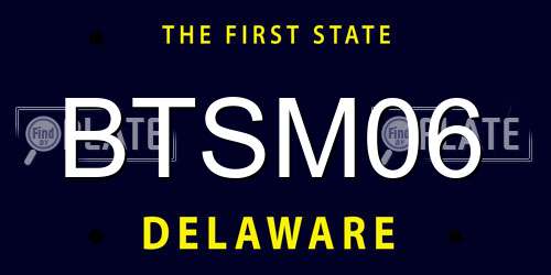BTSM06 Delaware License Plate