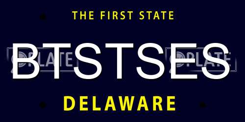 BTSTSES Delaware License Plate