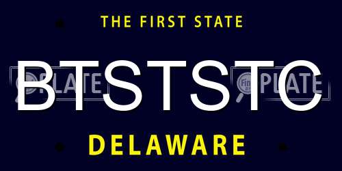 BTSTSTC Delaware License Plate