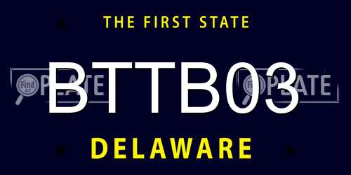 BTTB03 Delaware License Plate