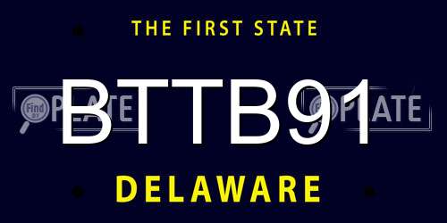 BTTB91 Delaware License Plate