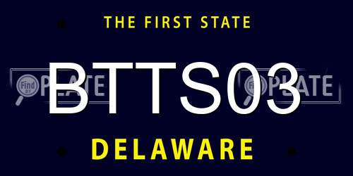 BTTS03 Delaware License Plate