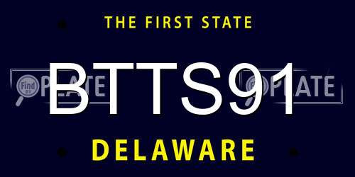 BTTS91 Delaware License Plate