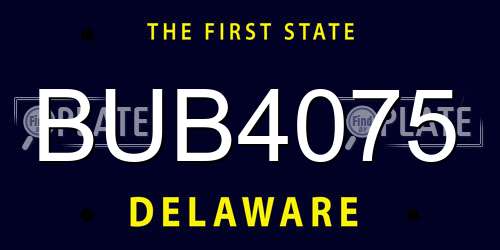 BUB4075 Delaware License Plate