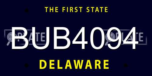 BUB4094 Delaware License Plate