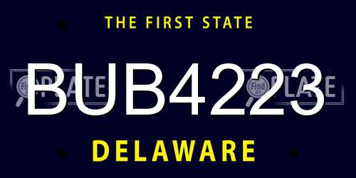 BUB4223 Delaware License Plate