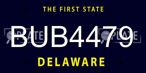 BUB4479 Delaware License Plate