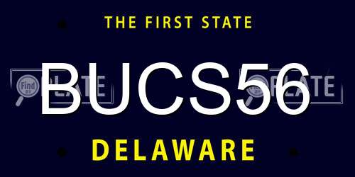 BUCS56 Delaware License Plate