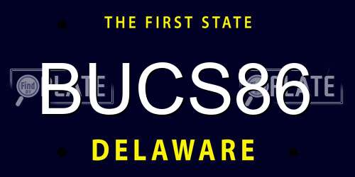 BUCS86 Delaware License Plate
