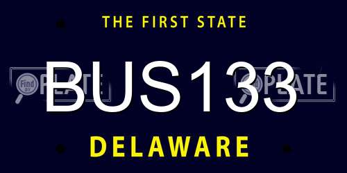 BUS133 Delaware License Plate