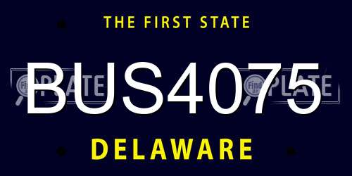 BUS4075 Delaware License Plate