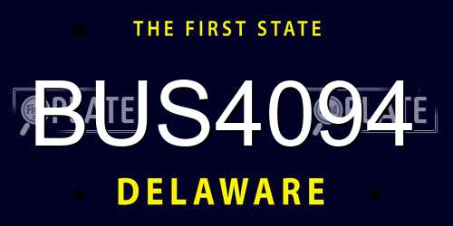 BUS4094 Delaware License Plate
