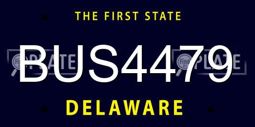 BUS4479 Delaware License Plate