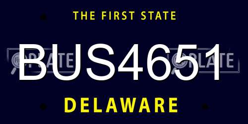 BUS4651 Delaware License Plate