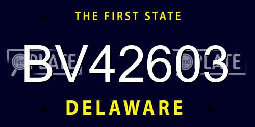 BV42603 Delaware License Plate