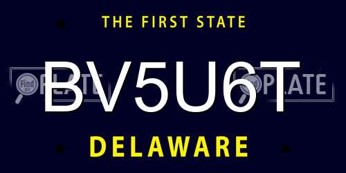 BV5U6T Delaware License Plate