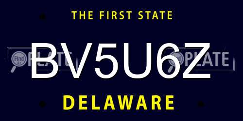 BV5U6Z Delaware License Plate