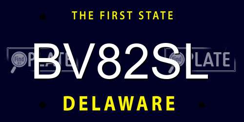 BV82SL Delaware License Plate