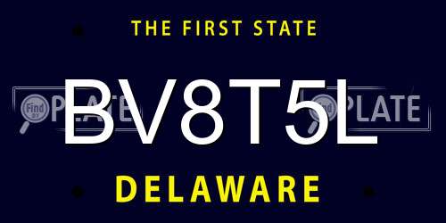 BV8T5L Delaware License Plate