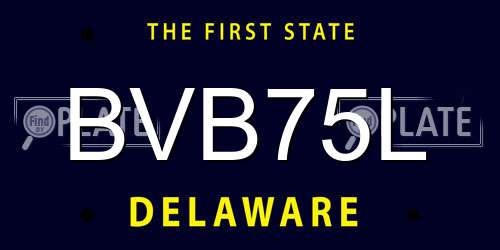 BVB75L Delaware License Plate