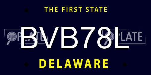 BVB78L Delaware License Plate