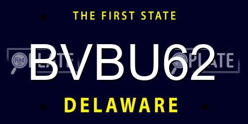 BVBU62 Delaware License Plate