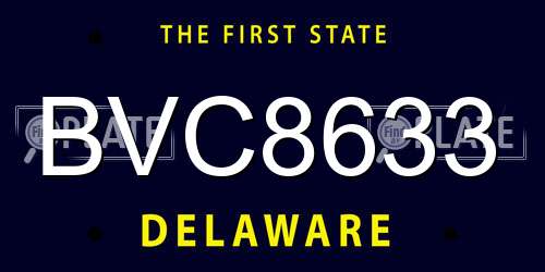 BVC8633 Delaware License Plate
