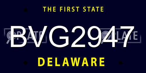 BVG2947 Delaware License Plate