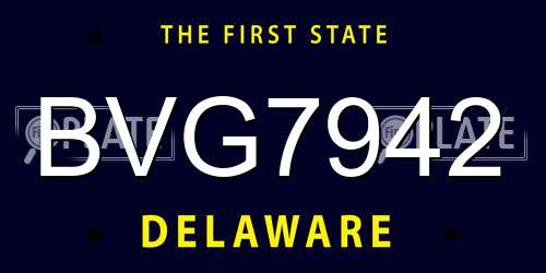 BVG7942 Delaware License Plate