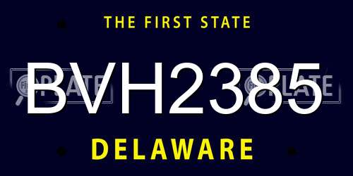 BVH2385 Delaware License Plate