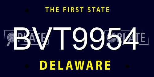 BVT9954 Delaware License Plate