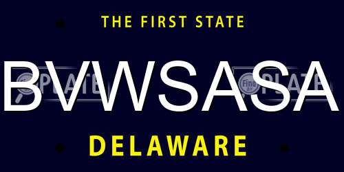 BVWSASA Delaware License Plate
